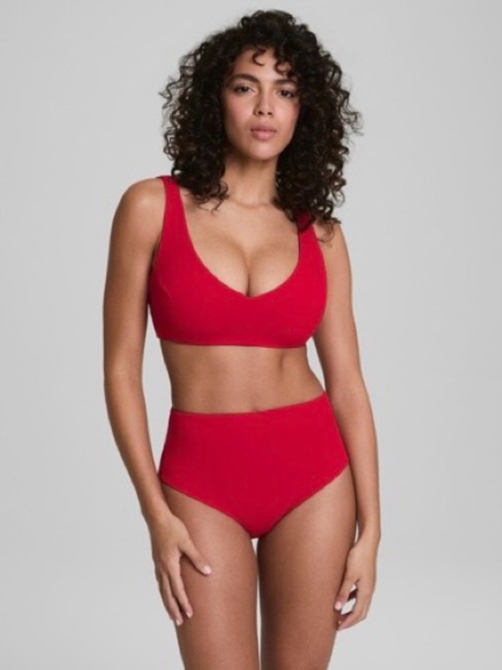 SPANX Red High-Waist Bikini Set Size Small